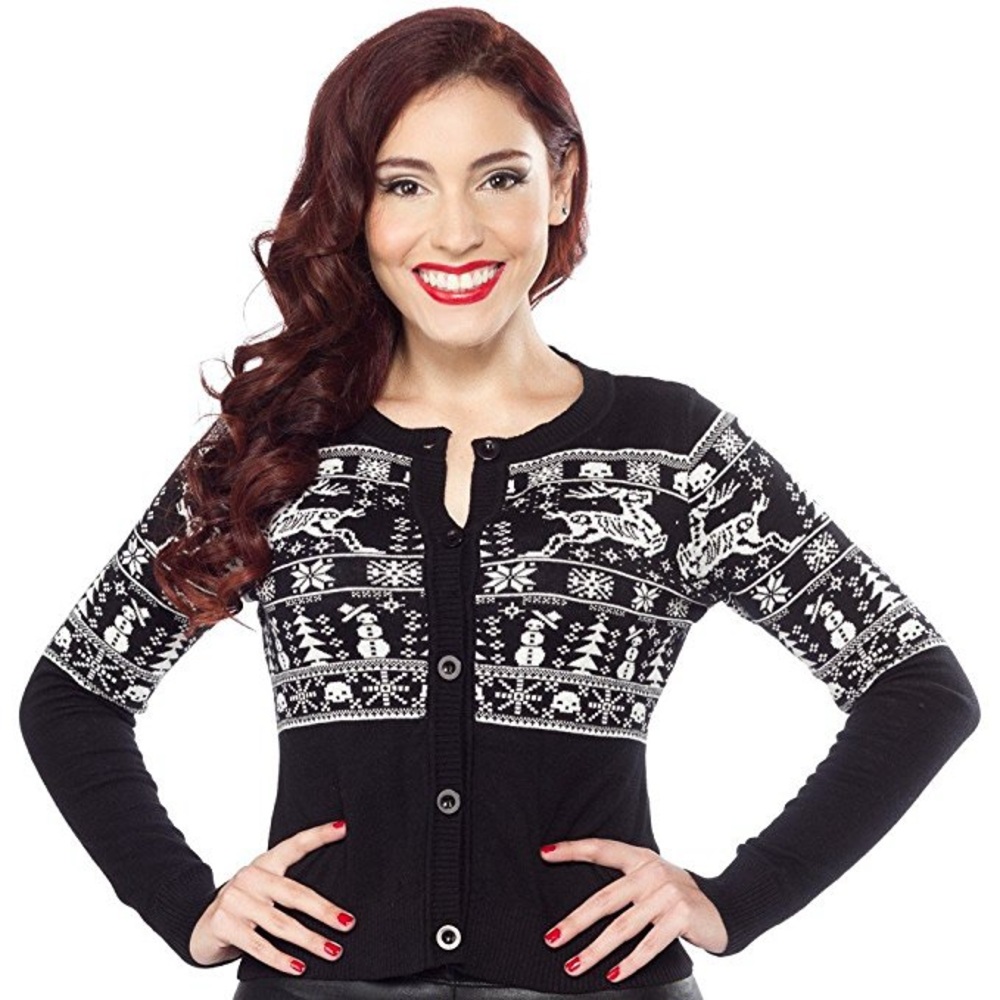 Sourpuss Black and White Cardigan